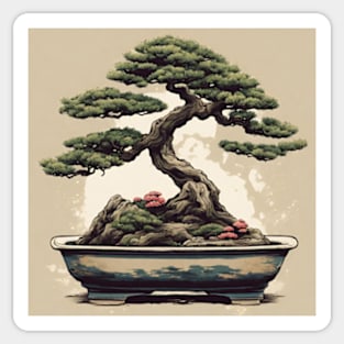 bonsai trees art Sticker